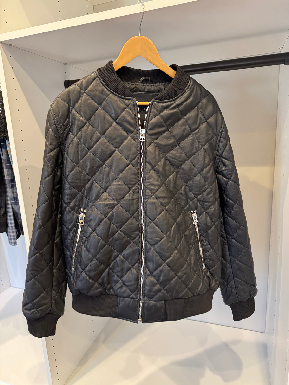 Men’s Black Quilted Leather Jacket